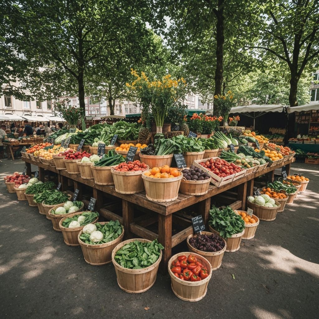 Marché fermier en Belgique